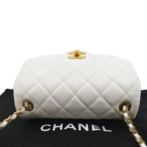 chanel pearl crush mini square flap leather crossbody bag white|chanel mini flap bag.